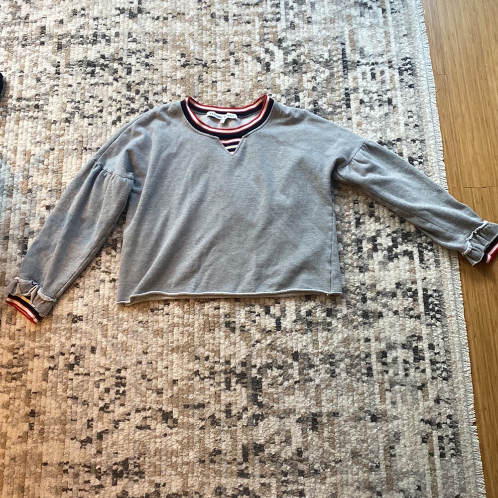 REBECCA MINKOFF Ruffle-Cuff Cropped Sweatshirt‎ - Picture 4 of 9
